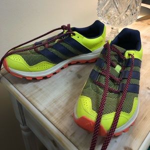 Neon colored Adidas sneakers
